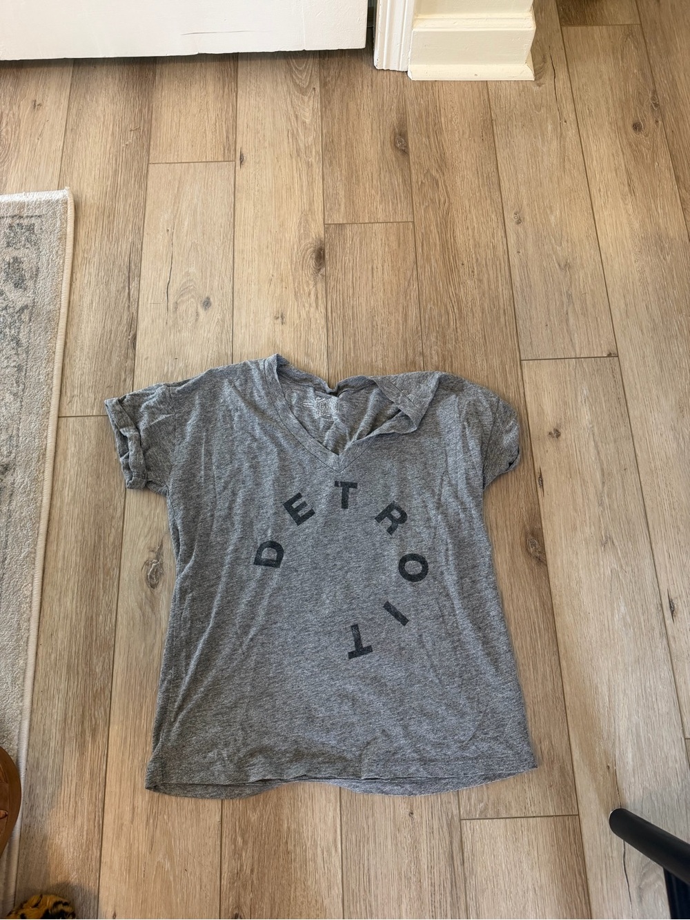 Original Retro Brand Grey V-Neck 'Detroit' Short Sleeve Tee